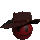 Red smiley face with cowboy hat